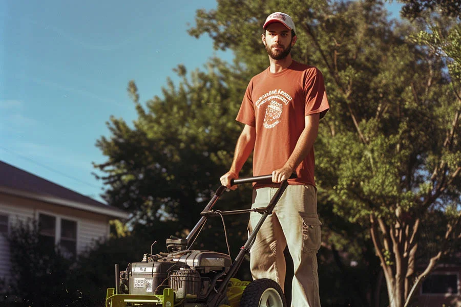 self propelled battery lawnmower